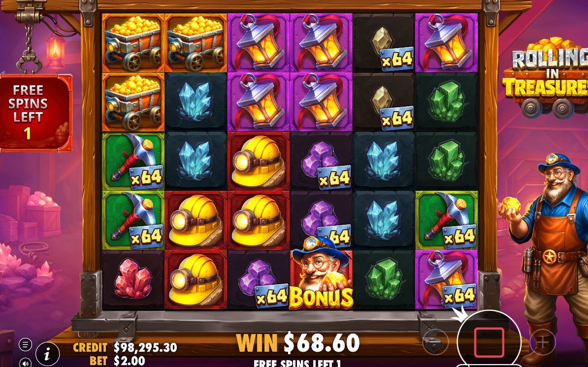 Free Spins-rundan på det 6x5 rutnätet