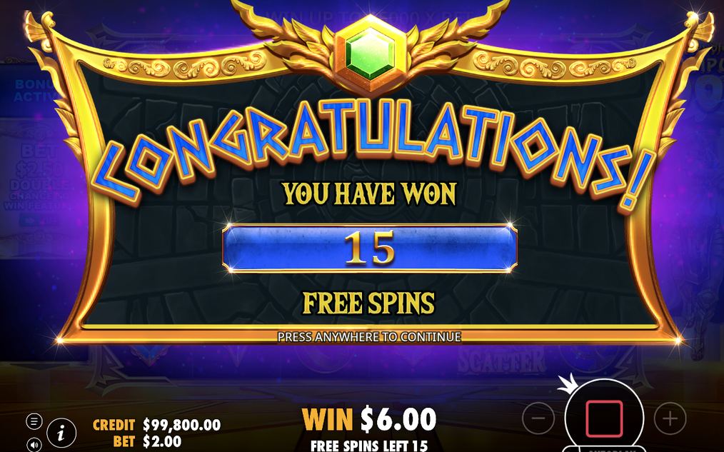Free Spins-runda med aktiv totalmultiplikator